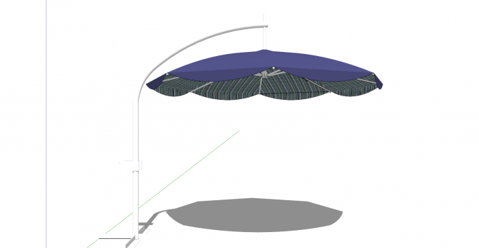紫色遮阳伞立式摆件su模型_图1
