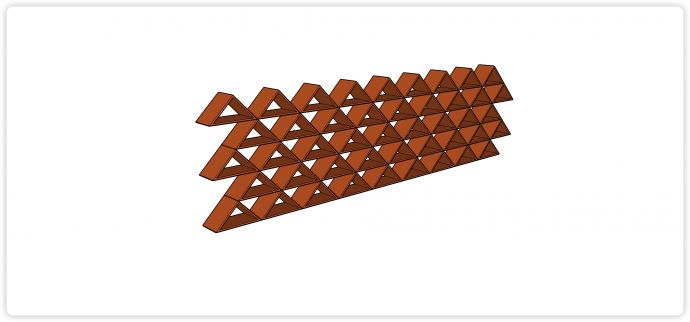 三角形堆叠瓦片屋顶瓦片su模型_图1