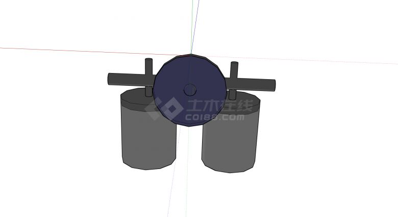双圆桶铃铛造型壁灯su模型-图二