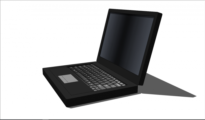 黑色便捷小型笔记本电脑su模型_图1