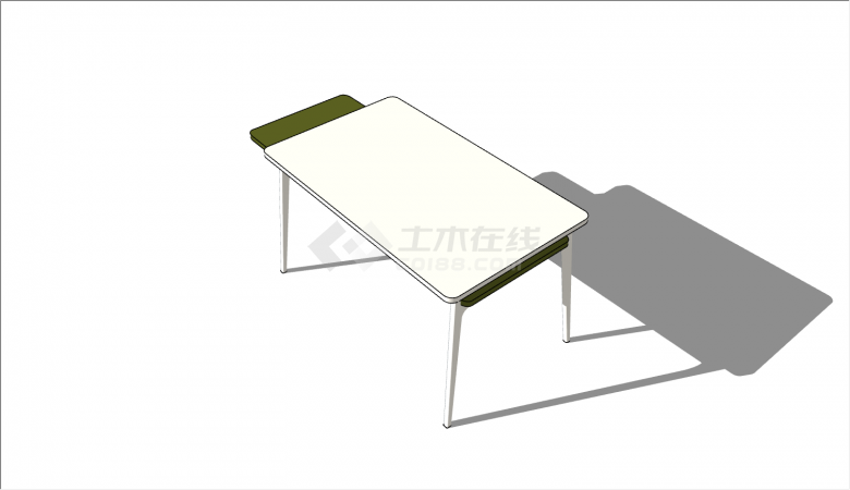 台下可伸展增大桌面积书桌的SU模型-图二