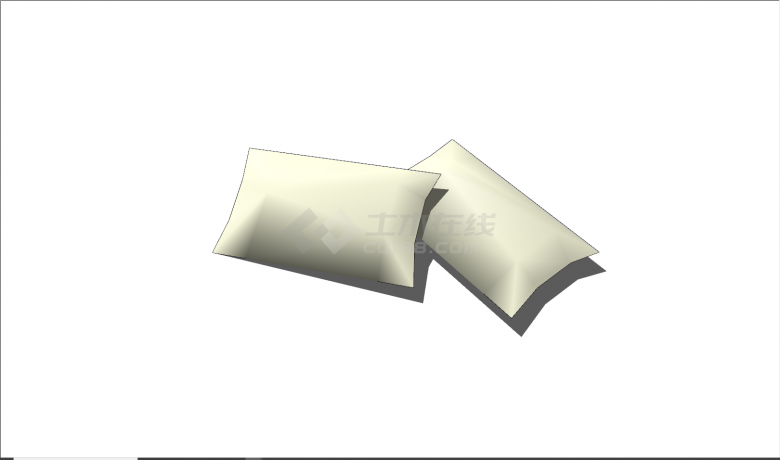  Su model of a pair of white rectangular pillows - Figure 2