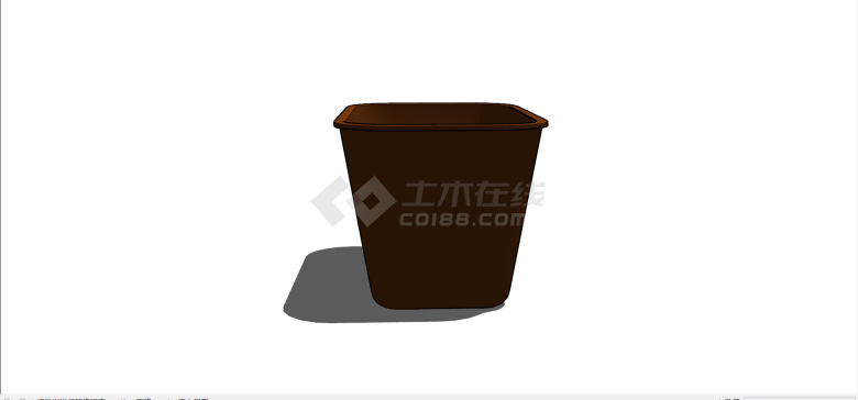 咖啡色方形储物箱生活用品su模型-图二