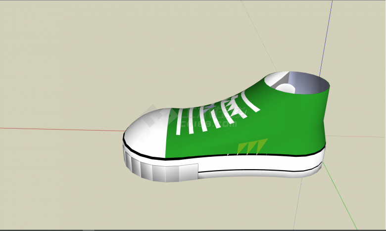 绿色简约板鞋设计su模型-图二