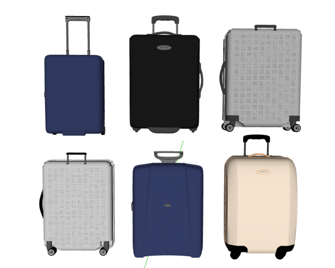 多种行李箱生活用品su模型_图1