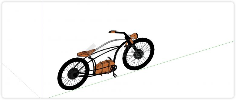 艺术造型车架自行车su模型-图一