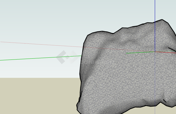 四边灰色现代假山置石su模型-图二