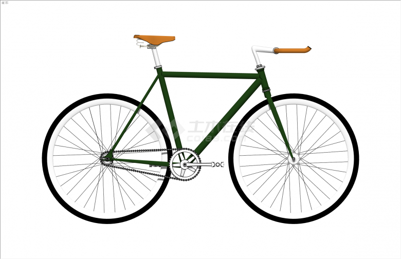 独特细轮现代风格自行车su模型-图二