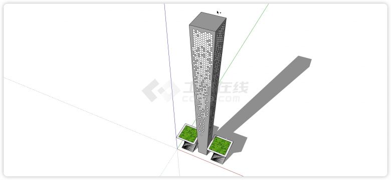 马赛克透光造型现代创意雕塑小品su模型-图二