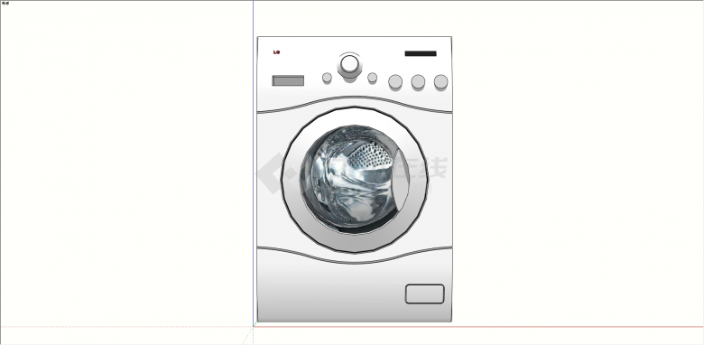 白色可调节功能洗衣机su模型-图二