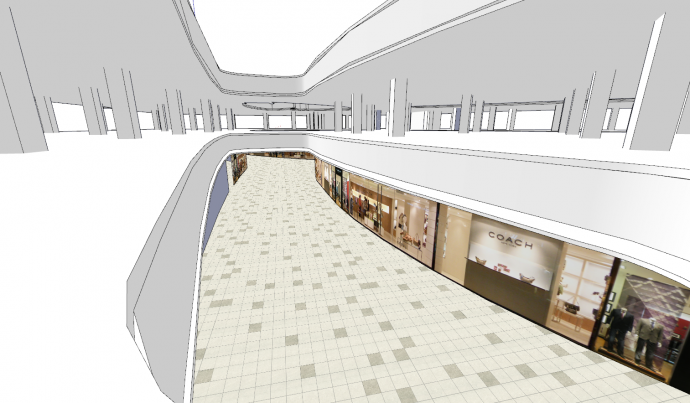 大型购物中心商场su模型_图1