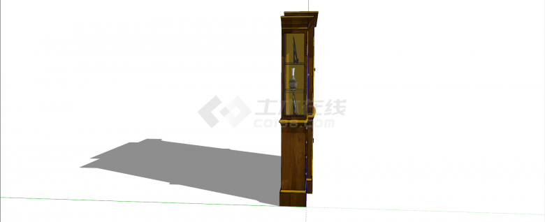 中式复古木质装饰柜su模型-图一