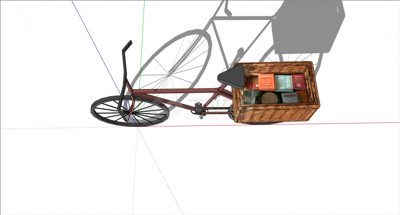 复古怀旧单架自行车su模型-图二