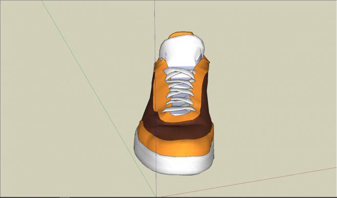 一个橙褐色色调运动鞋su模型_图1
