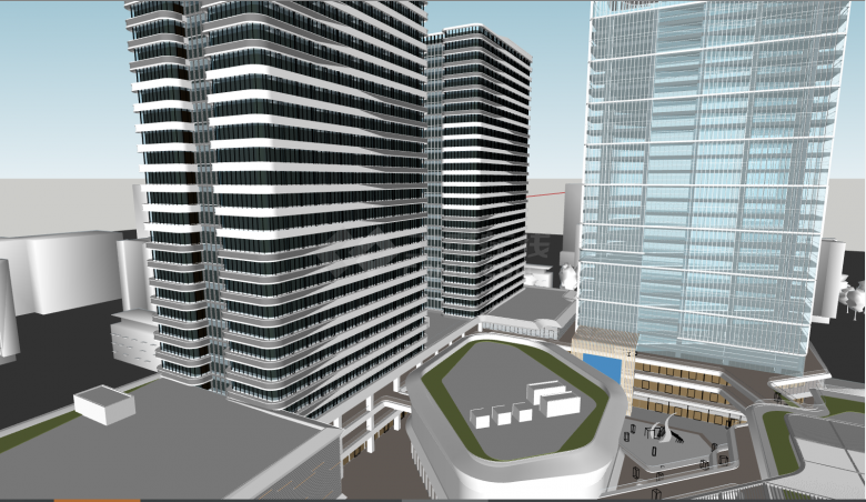 现代化的宽敞的商场中庭su模型-图二