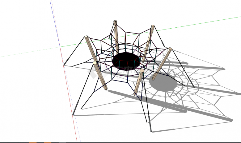 蜘蛛圆型小型爬爬网su模型-图二