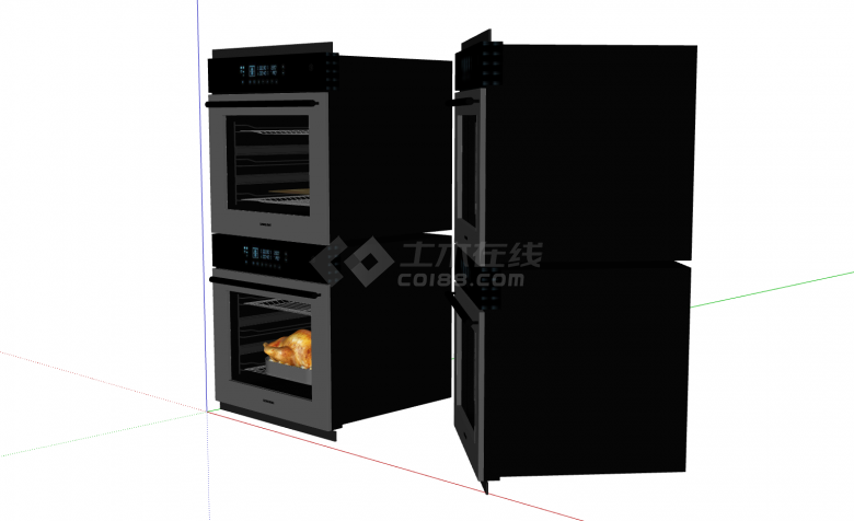 三星嵌入式烤箱厨房电器SU模型-图二