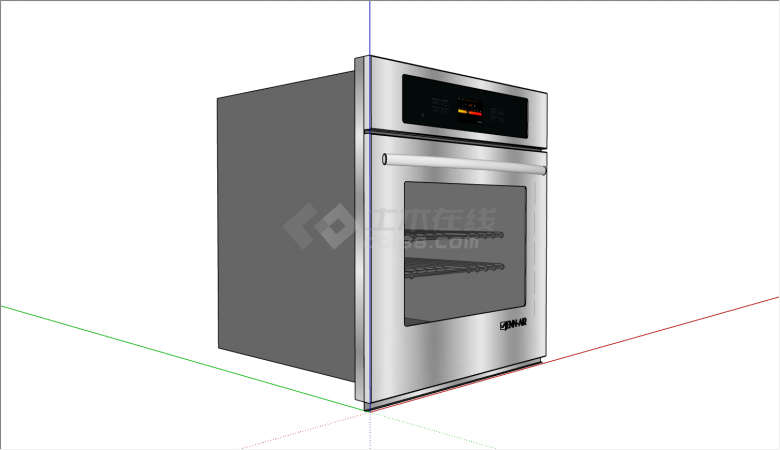 双层烤架实惠烤箱的SU模型-图二