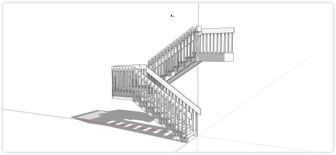 木块阶梯木结构楼梯su模型_图1