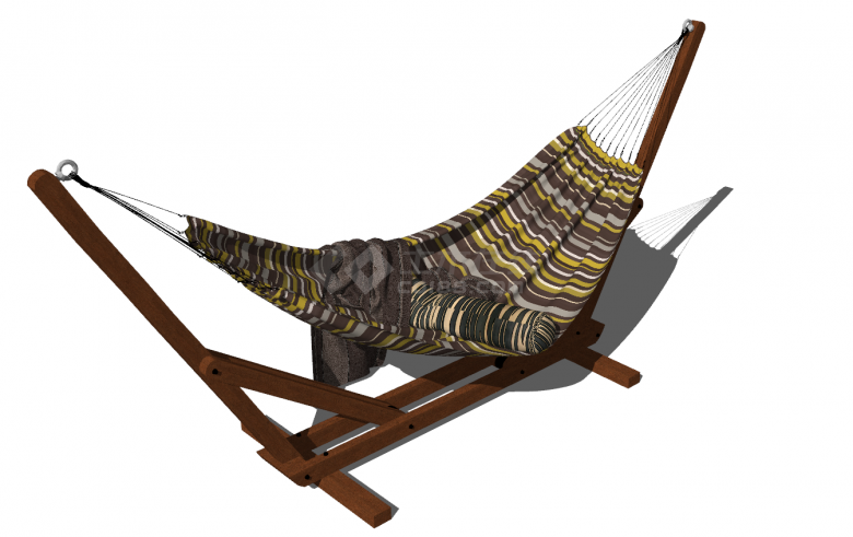 海边休闲可睡觉吊椅su模型-图一