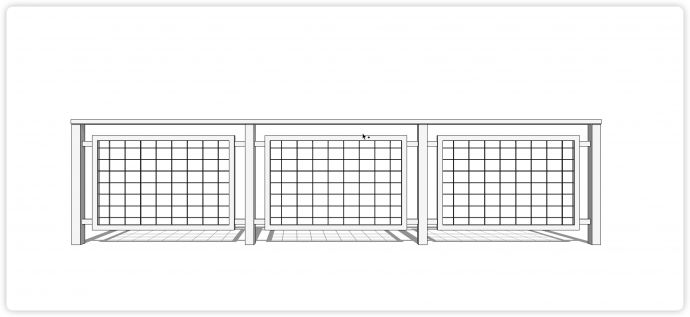 方管固定柱格子护栏不锈钢栏杆su模型_图1