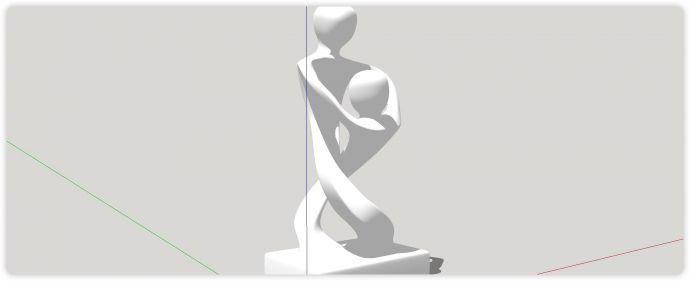 白色现代创意艺术雕塑su模型_图1