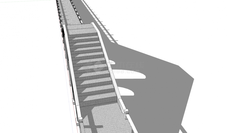 公园传统中式廊桥su模型-图二