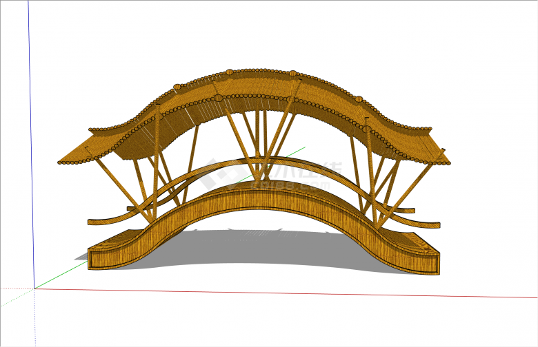 独特创意中式廊桥su模型-图二