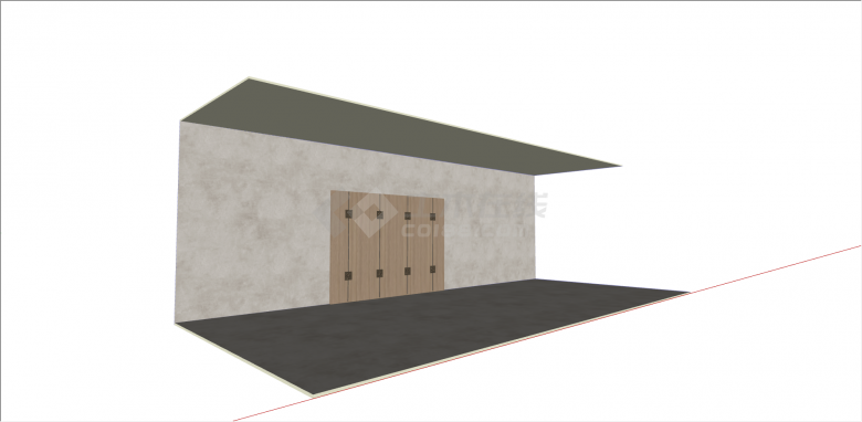 木制长方形拼接护墙板su模型-图二