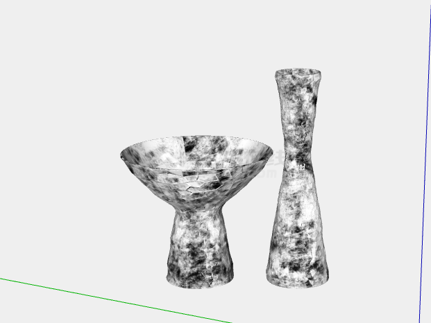 黑白裂纹现代花瓶瓷器su模型-图二