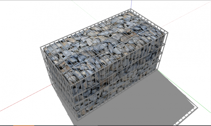 一个放满了石头的石笼 su模型_图1