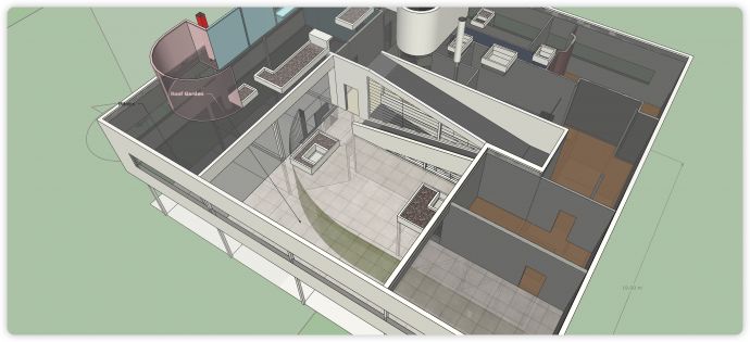 现代风格弧形玻璃结构别墅su模型_图1