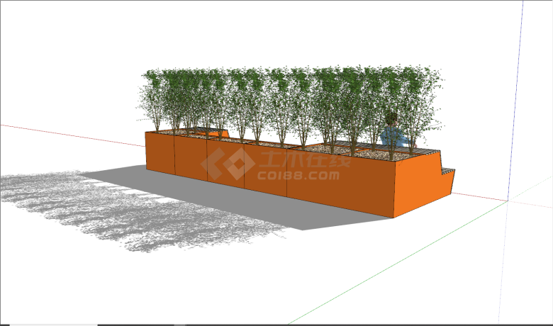 现代盆栽一体式创意坐凳su模型-图二