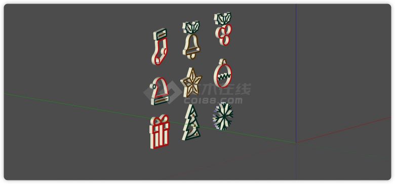 圣诞元素中式老上海民国风霓虹灯su模型-图二