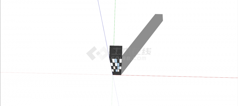 现代格子拼接色方形景观灯具su模型-图二