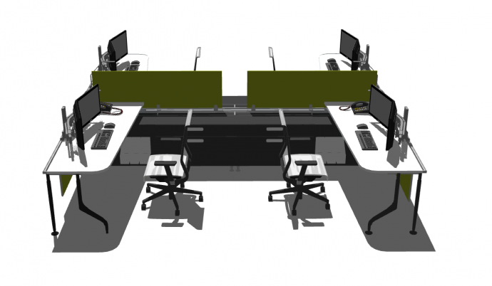 苏州办公室家具桌椅 su模型_图1