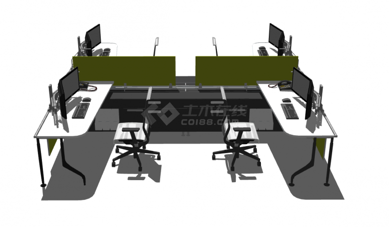 苏州办公室家具桌椅 su模型-图一