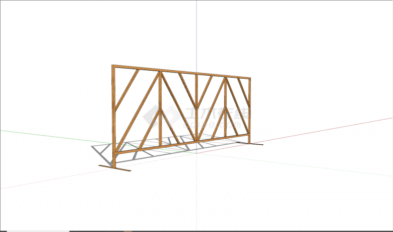 现代立式金属栏杆su模型-图二