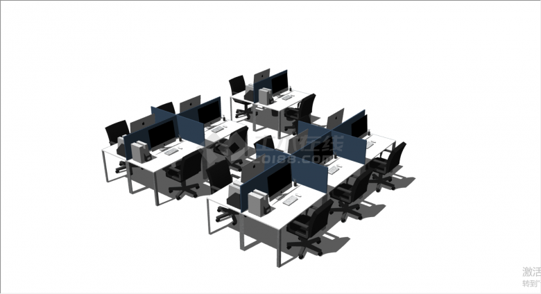 办公室家具桌椅子su模型-图二