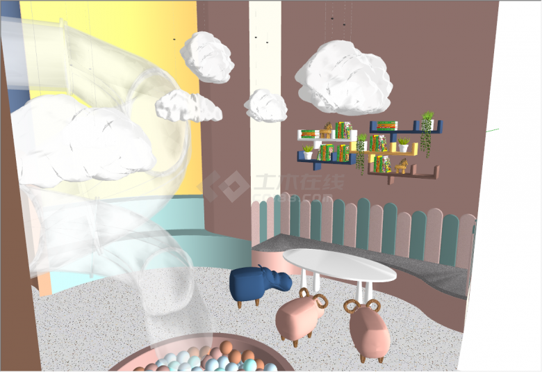 现代风格高端儿童室内活动区su模型-图二
