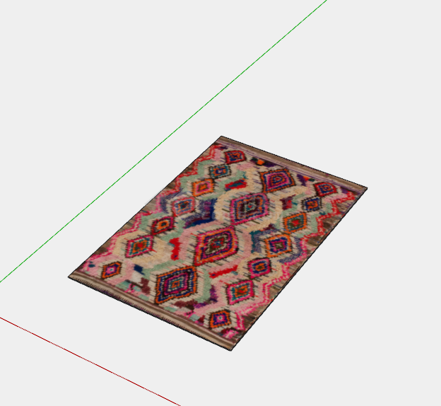 彩色方块布艺地毯su模型-图一