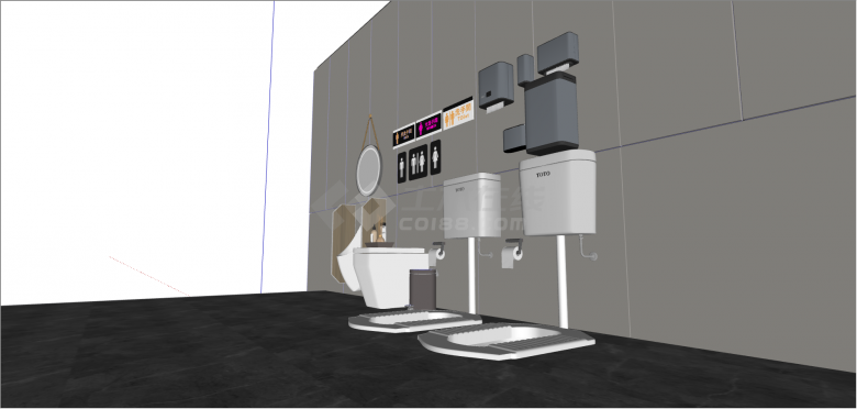 现代洗手间专用马桶su模型-图二