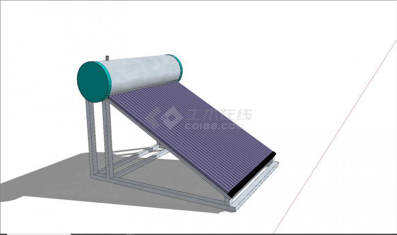 现代铁架太阳能热水器su模型-图二