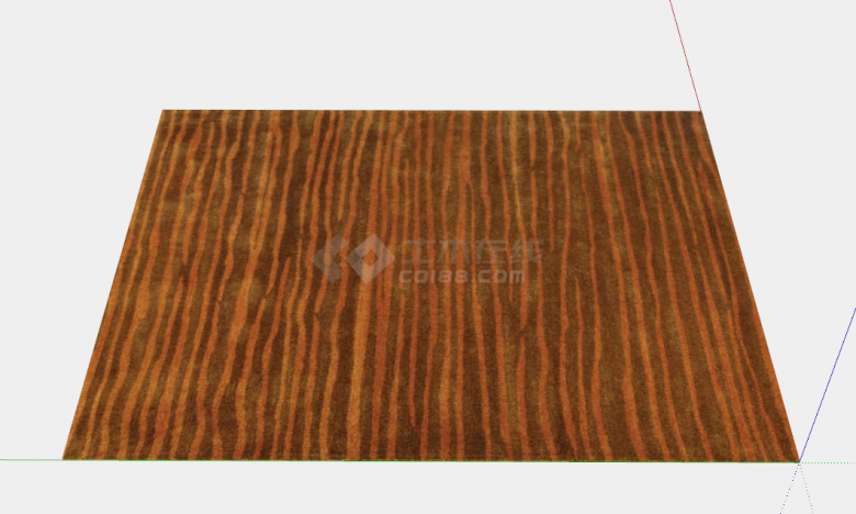 深棕色规则豹纹的布艺地毯su模型-图二