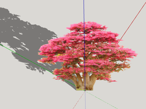 粉色现代绿丝带造型树su模型-图二