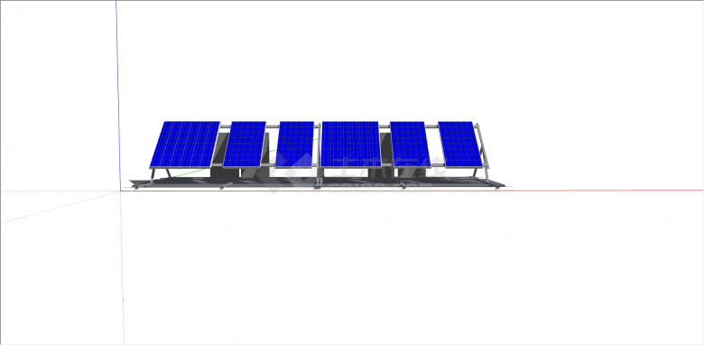 现代太阳能电池板组合su模型-图二
