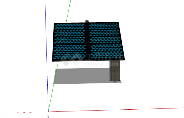 蓝色黑色太阳能电池板 su模型-图二