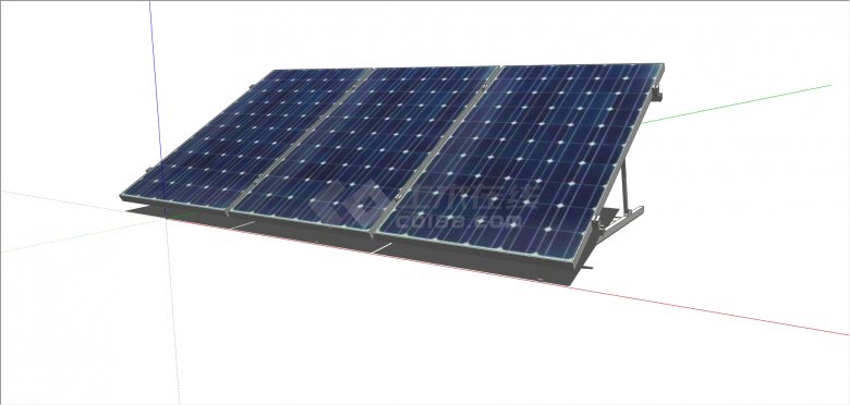 白色圆点图纹太阳能电池板组合su模型-图一