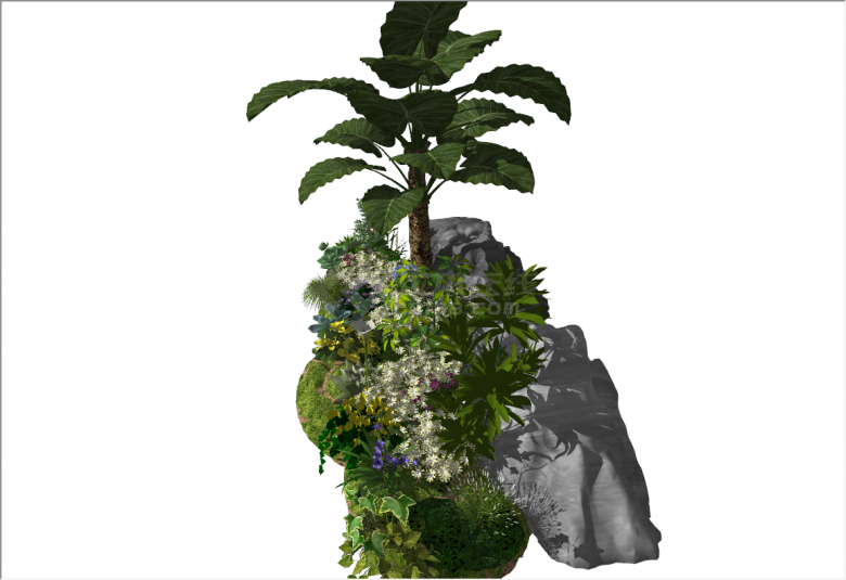 小清新景观植物组合su模型-图二