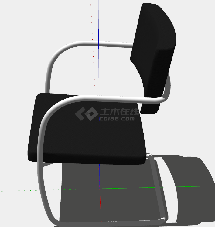 黑色简约办公室椅子su模型-图二
